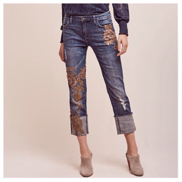 Anthropologie Denim - Anthropologie Pilcro Hyphen Applique Mid-Rise Jean